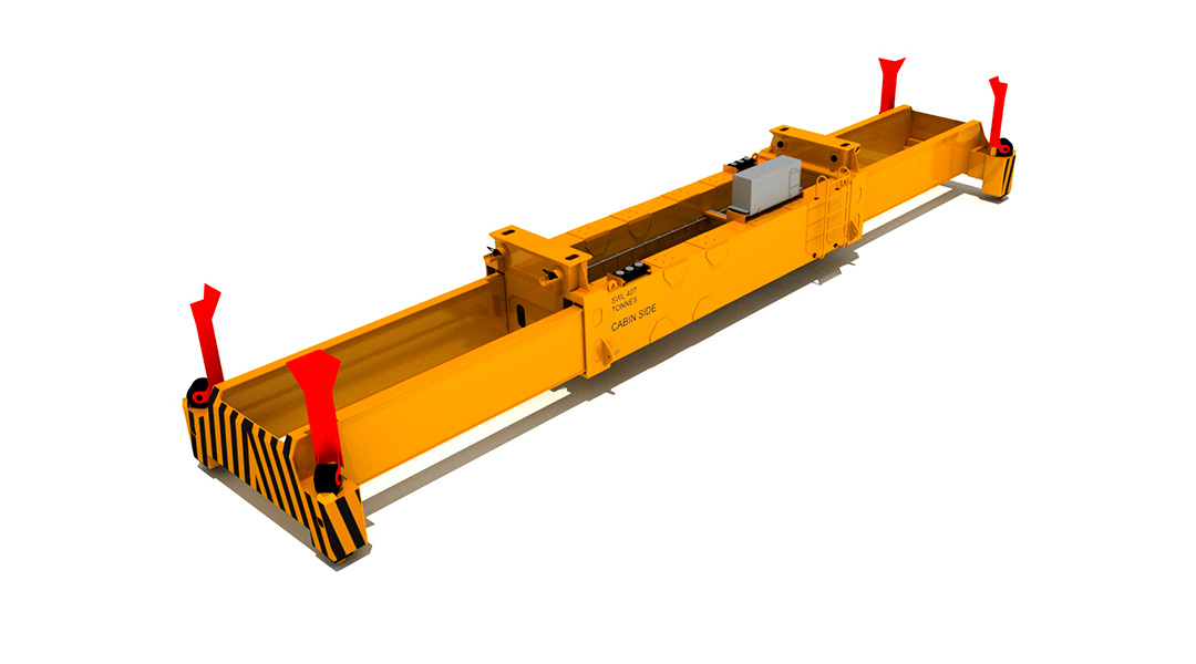 ALL ELECTRIC SINGLE LIFT SPREADER FOR YARD CRANES